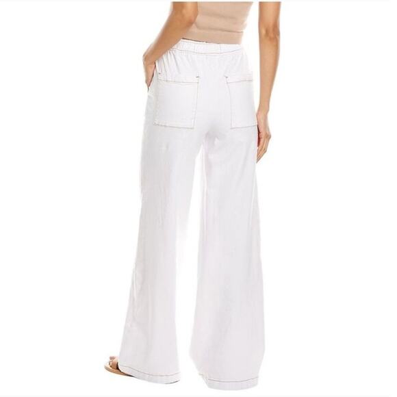 We Wore What Straight Leg Pull On Stretch Twill Denim Classic White Size Large - Picture 2 of 7
